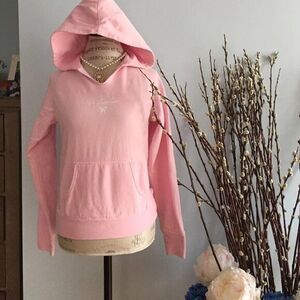 Ladies Pink Longsleeves Hoodie Sweater SMALL